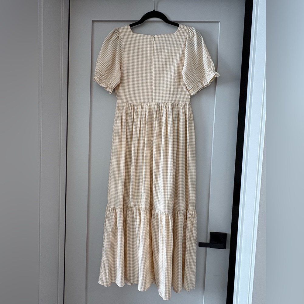 Lisa Says Gah Cream Gingham Maxi Dress - Picture 2 of 3